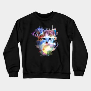 Glitchy Kitty Crewneck Sweatshirt